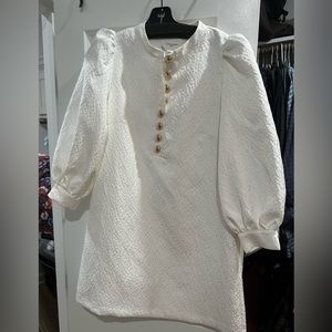 Pommander Place Tuckernuck White Jacquard Mini Dress